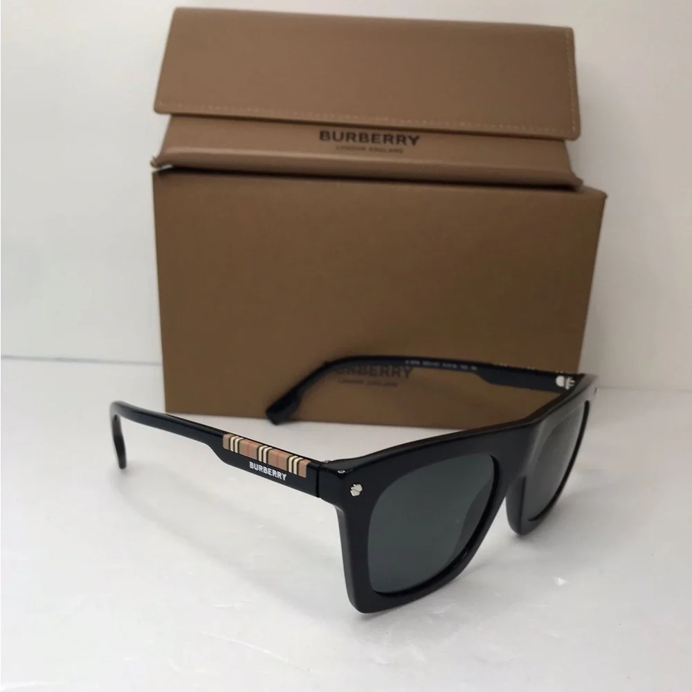 Burberry Camron Grey Rectangular Men's Sunglasses BE4318 300187 51.